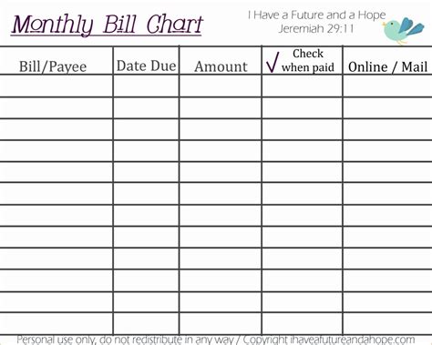 Free Monthly Bill Organizer Spreadsheet throughout Free Printable Bill Organizer Template And ...