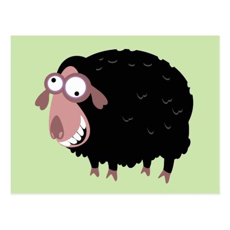 Funny Black Sheep Postcard | Zazzle.com | Sheep cartoon, Sheep, Postcard