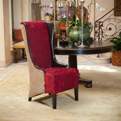 Grant Tall Ruby Fabric Wingback Chair | Fabric dining chairs, Dining chairs, Wingback chair