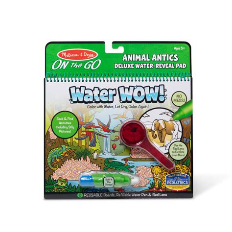 Water Wow! Animal Antics Deluxe Water-Reveal Pad - On the Go Travel Activity- Melissa and Doug