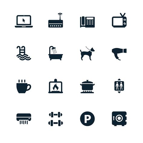 Amenities Icons Vector Art, Icons, and Graphics for Free Download