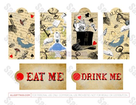 Alice in Wonderland Gift Tags