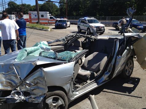 Roof Ripped Off Car That Went Under Tractor-Trailer, Driver Survives - LevittownNow.com