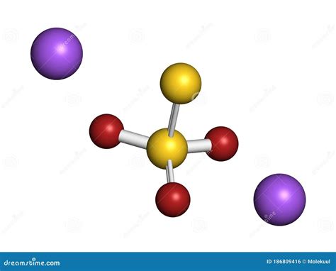 Sodium Thiosulfate, Chemical Structure. 3D Rendering Stock Illustration ...