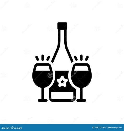 Black Solid Icon for Cava, Wine and Bottle Stock Vector - Illustration ...