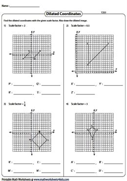 Dilation with Center at Origin | Dilation Worksheets