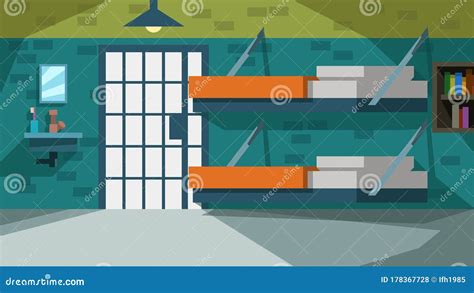 Colorful Prison Cell Cartoon Style Stock Vector - Illustration of background, block: 178367728
