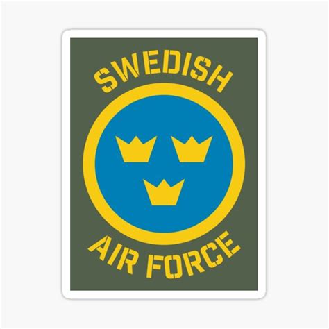 "Swedish Air Force - Tre Kronor Emblem Logo Round" Sticker for Sale by ...