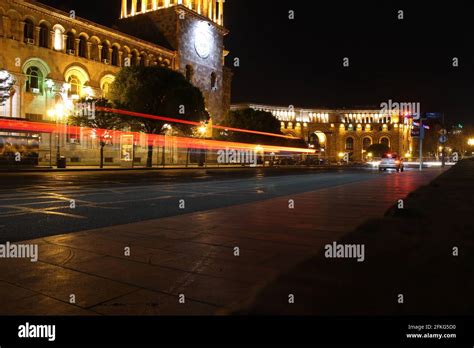 Yerevan's Republic Square at Night Stock Photo - Alamy