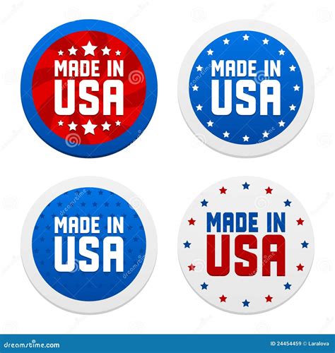 Stickers with Made in USA stock vector. Illustration of guarantee - 24454459