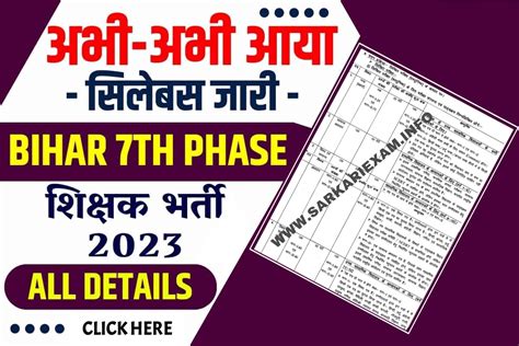 Bihar BPSC Teacher Syllabus 2023 - Sarkari