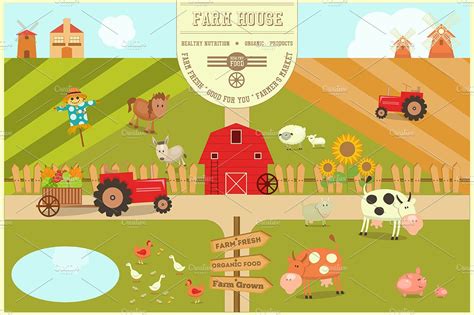 Farm House Poster | Animal Illustrations ~ Creative Market