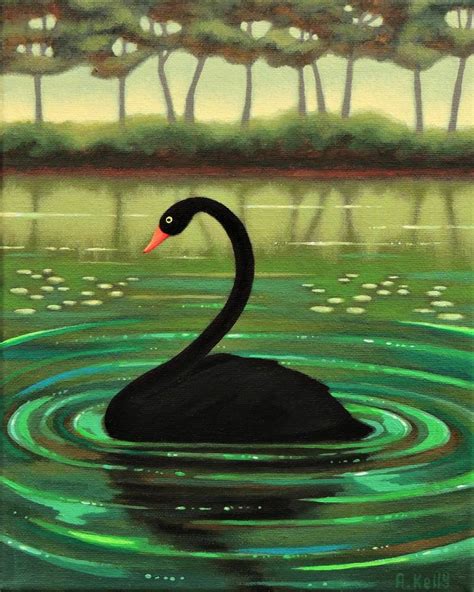 Black Swan. (SOLD) Painting by Antoinette Kelly | Saatchi Art