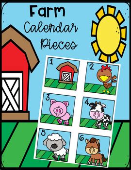 Farm Calendar Pieces by L, M, N, O, Pink | TPT