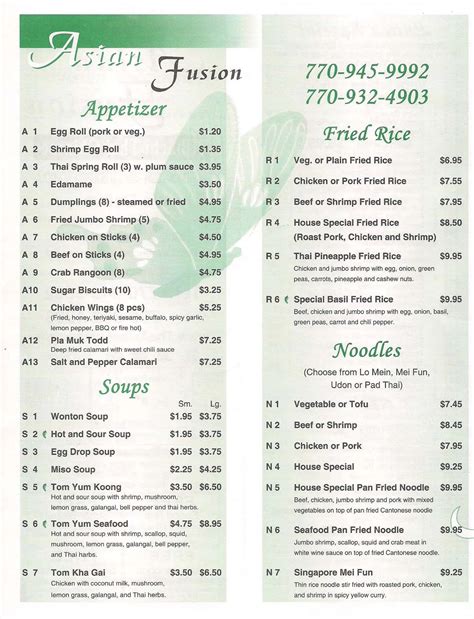 Asian Fusion Menu, Menu for Asian Fusion, Suwanee, Atlanta - Urbanspoon/Zomato