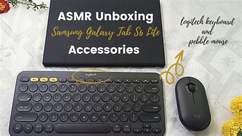 asmr unboxing samsung tab s6 lite accessories 📦 | setting up logitech ...