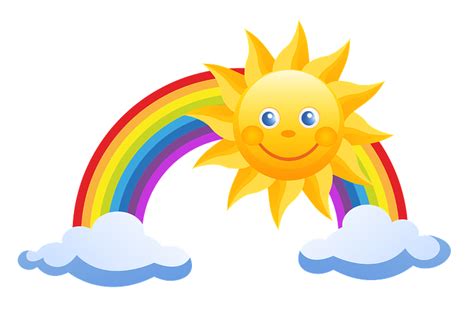 Sun and rainbow clipart. Free download transparent .PNG | Creazilla