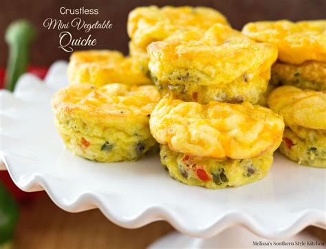 Crustless Mini Vegetable Quiche - melissassouthernstylekitchen.com