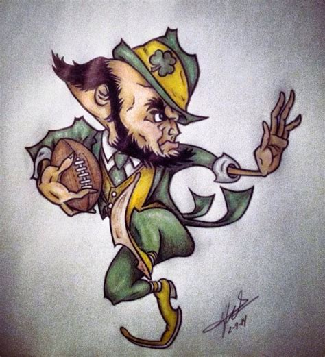 Notre Dame Logo Leprechaun