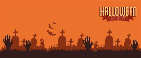 poster halloween with hands zombie in cemetery 3298516 Vector Art at Vecteezy