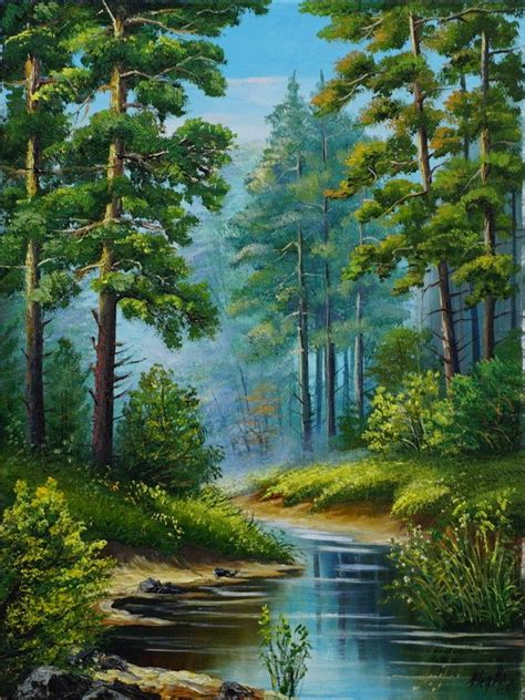 Oil Painting Forest landscape In the beautiful Forest | Etsy | Scenery paintings, Beautiful ...