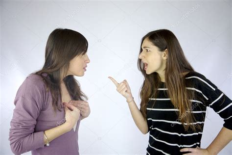 Girls arguing strongly very angry — Stock Photo © fedemarsicano #9649145