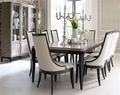 Symphony Platinum & Black Tie Extendable Rectangular Dining Table from ...