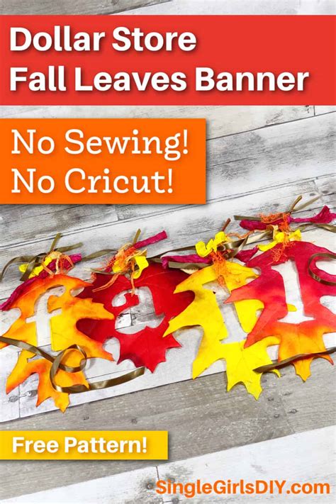 Easy Fall Leaves Banner - No Sew! - Single Girl's DIY