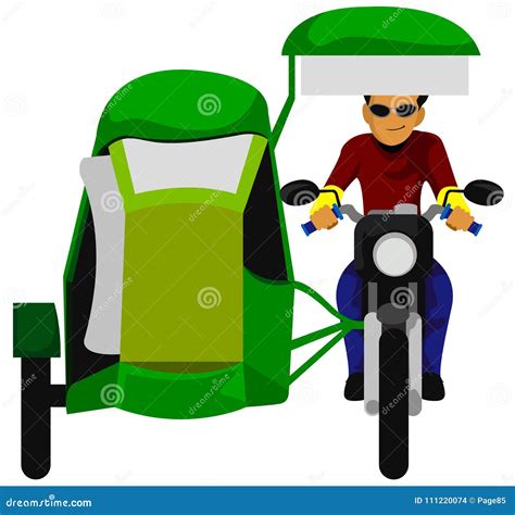 Tricycle stock illustration. Illustration of driver - 111220074