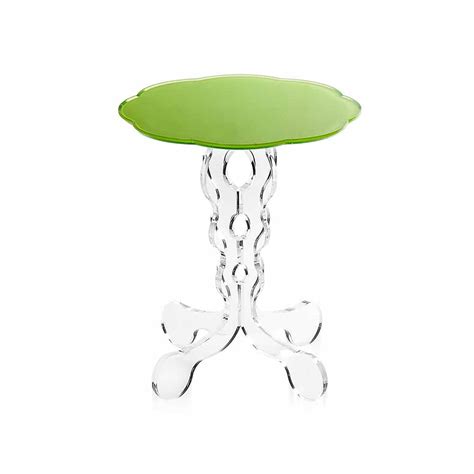 Modern light green round coffee table 36 cm Janis, made in Italy