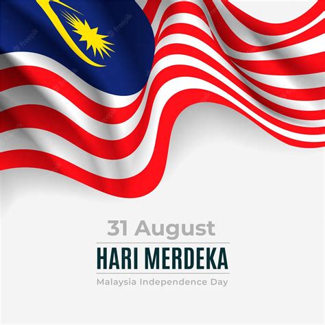 Premium Vector | Merdeka malaysia independence day with flag