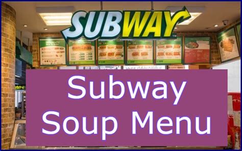 Subway Soup Menu With Prices