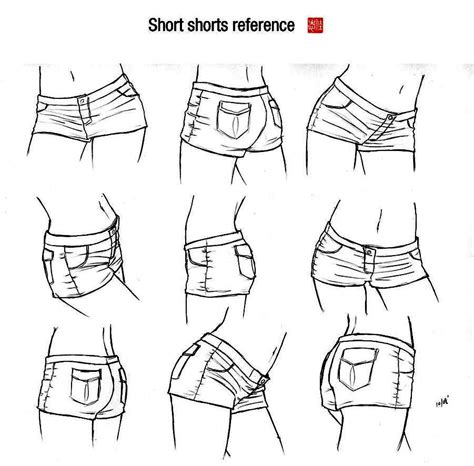 Short Shorts | Drawing clothes, Shorts drawing, Anime drawings tutorials