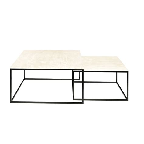 Square Marble Coffee Table set – Travertine