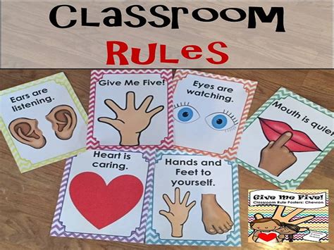 Classroom Rule Posters (Chevron) Give Me Five! | Teaching Resources