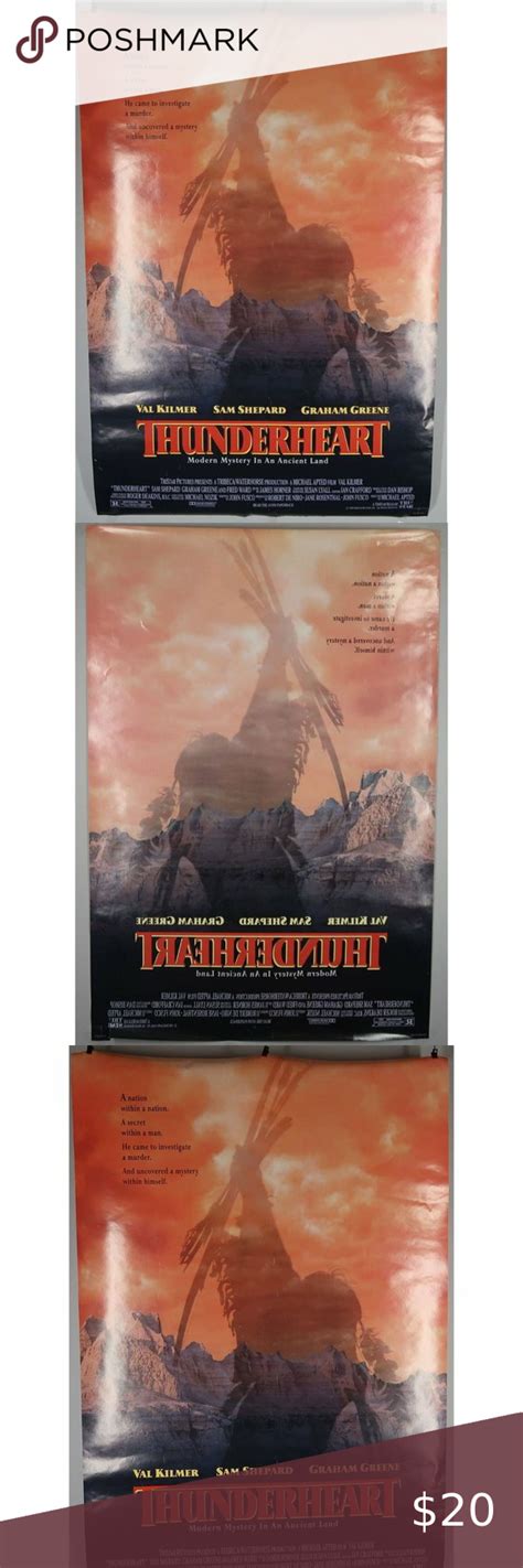 1992 THUNDERHEART Movie Poster 27x40 Double Sided Val Kilmer Sam ...