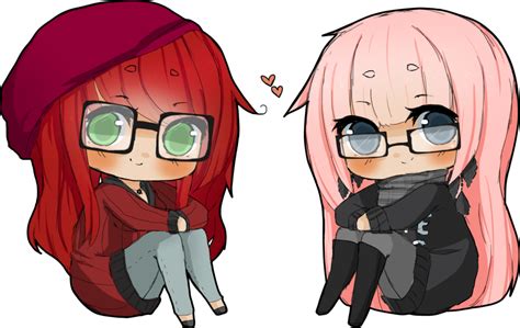 Chibi Hipster Girls~ by Rasuberri on DeviantArt | Chibi, Anime red hair