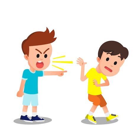 Premium Vector | A boy scolding his friend in a loud voice