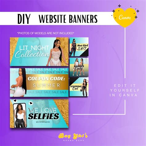 DIY Shopify Boutique Web Banners DIY Wix Website banners | Etsy