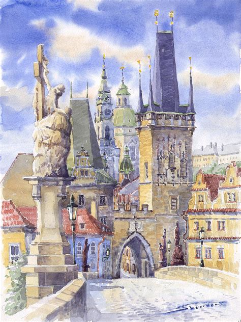 Prague Charles Bridge Painting by Yuriy Shevchuk