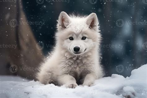 Cute Baby Arctic Wolf