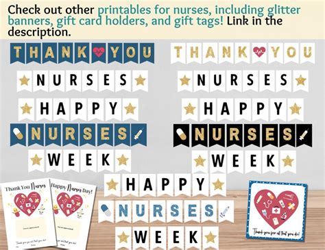 Thank You Nurses Printable Banner Nurses Week Printable Banner Printable Nurse Appreciation ...