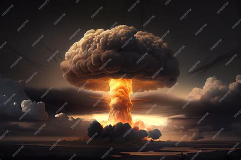 Premium Photo | Tsar Bomba mushroom cloud nuke Generative Ai