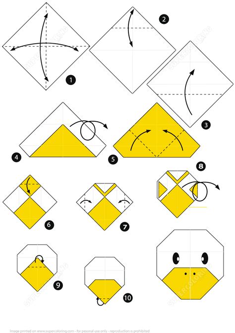 How to Make an Origami Duck Face Step by Step Instructions | Free ...