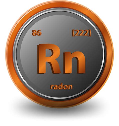 Radon chemical element. Chemical symbol with atomic number and atomic ...