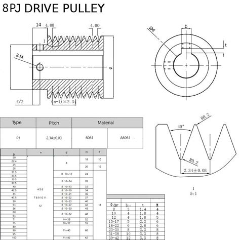 J Section 2.34mm Poly V Belt Drive Pulley - IT-TECH