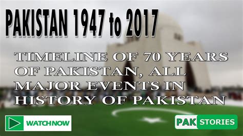 70 Years of Pakistan (From 1947 to 2017) Historic Timeline - YouTube