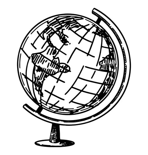 Premium Vector | Desktop globe sketch geography model school classroom ...