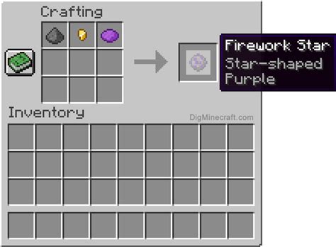 How to make a Purple Star-Shaped Firework Star in Minecraft