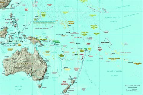 Large Scale Detailed Political Map Of Oceania With Major Cities And - Bank2home.com